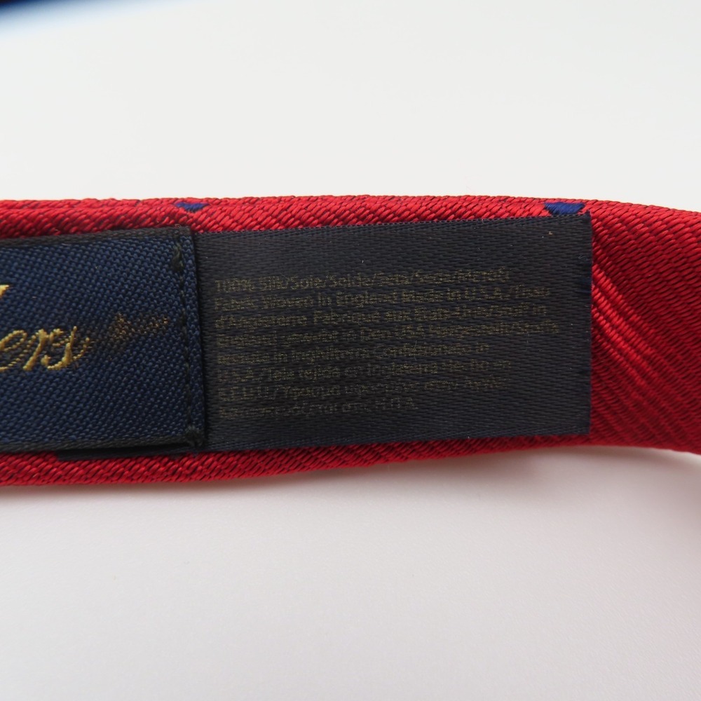 Brooks Brothers Bow Tie Red Blue Polka Dot 2.25" Wide Silk USA Makers - Picture 4 of 5
